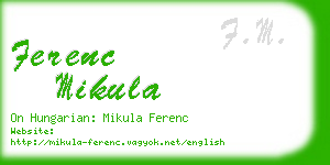 ferenc mikula business card